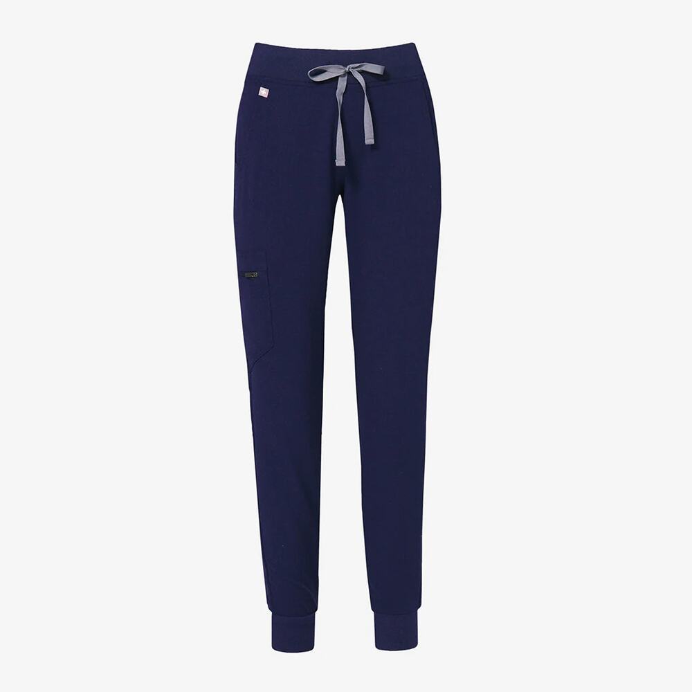 FIGS Zamora Jogger Scrub Pants Women’s XS Navy Blue Silver Drawstring Healthcare - Picture 7 of 9